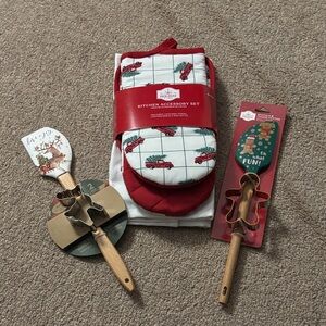 Holiday Kitchen Accessory Set with Spatulas and Cookie Cutters
